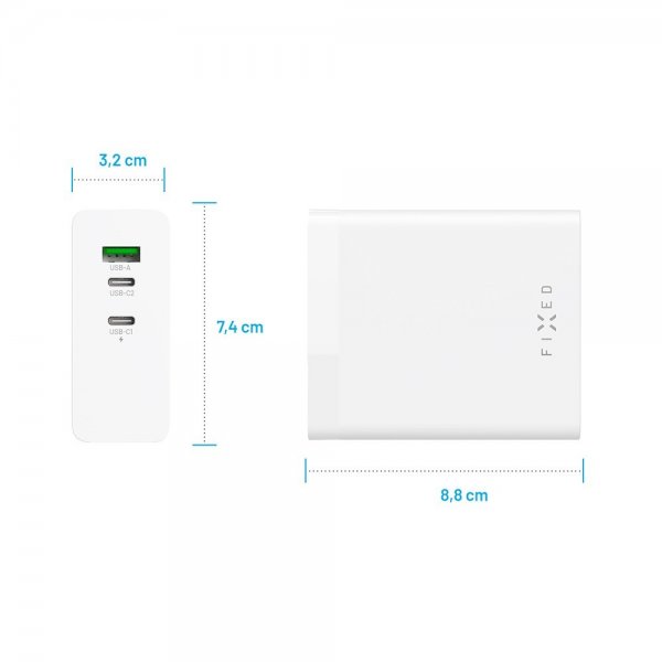 Fixed Skrivbordsladdare GaN140 Charging Dock 2xUSB-C & 1xUSB-A