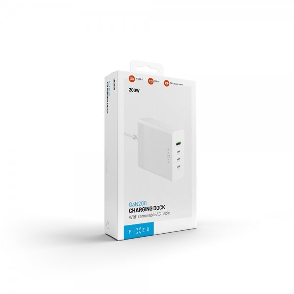 Fixed Skrivbordsladdare GaN200 Charging Dock 3xUSB-C & 1xUSB-A
