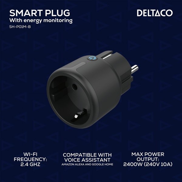 Deltaco Smart Home Smart Fjärrströmbrytare WiFi Svart