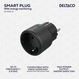 Deltaco Smart Home Smart Fjärrströmbrytare WiFi Svart