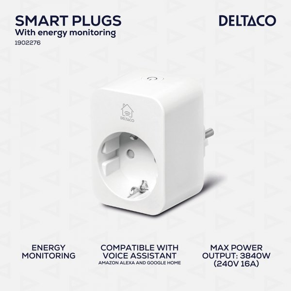 Deltaco Smart Home Smart Plug WiFi 2.4GHz 2-pack