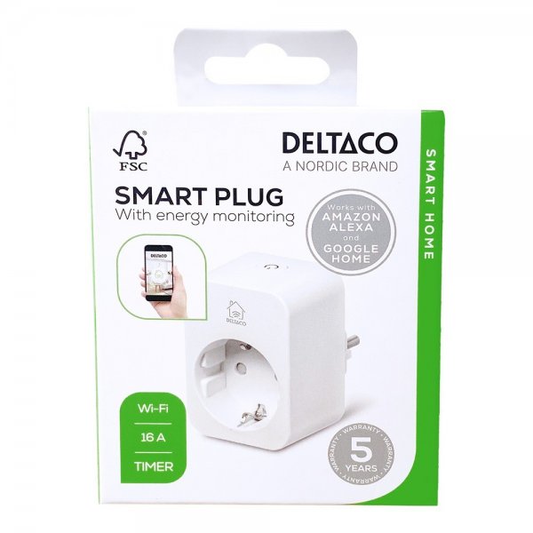 Deltaco Smart Home Smart stickkontakt med energiövervakning