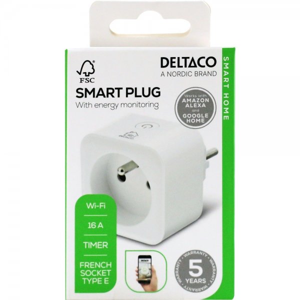 Deltaco Smart Home Smart strömbrytare med energiövervakning