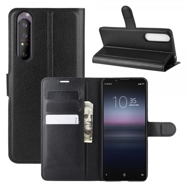 Sony Xperia 1 II Fodral Litchi Svart