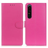 Sony Xperia 1 V Fodral Litchi Magenta
