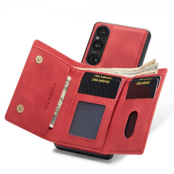 Dg.Ming Sony Xperia 1 V Skal M1 Series Löstagbar Korthållare Röd
