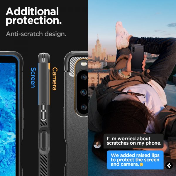 Spigen Sony Xperia 1 V Skal Rugged Armor Matte Black