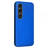 Sony Xperia 1 VI Fodral Kolfibertextur Blå