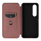 Sony Xperia 1 VI Fodral Kolfibertextur Brun