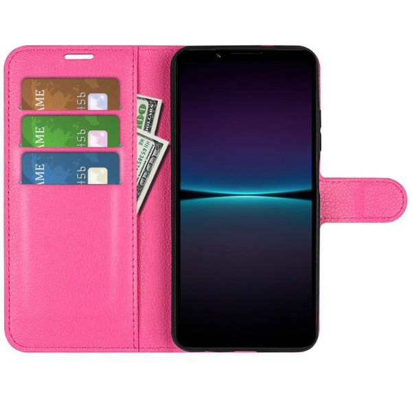 Sony Xperia 1 VI Fodral Litchi Magenta