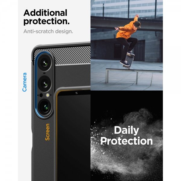 Spigen Sony Xperia 1 VII Skal Rugged Armor Matte Black