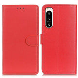 Sony Xperia 5 IV Fodral Litchi Röd