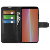 Sony Xperia 5 V Fodral Litchi Svart