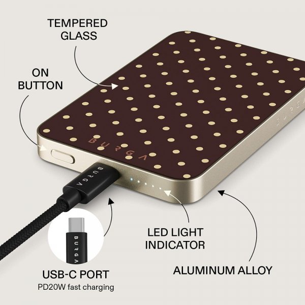 Burga Powerbank MagSafe 5000 mAh Sorry Busy Guld