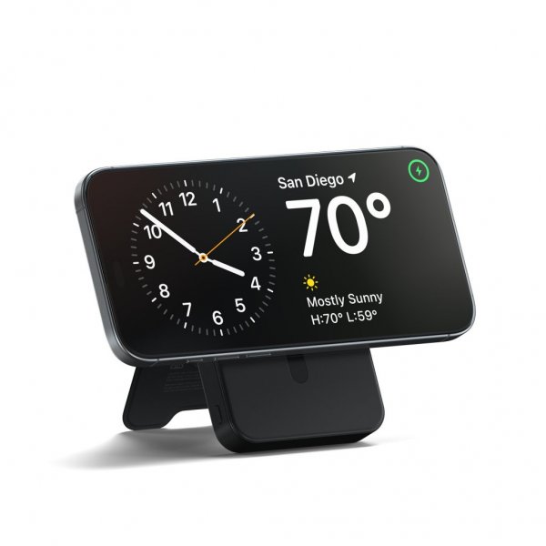 Satechi OntheGo Qi2 10K MagSafe-powerbank med Stativ Svart