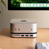 Satechi Mac Mini M4 Stativ & Hub med SSD-kapsling Silver