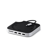 Satechi Mac Mini M4 Stativ & Hub med SSD-kapsling Silver