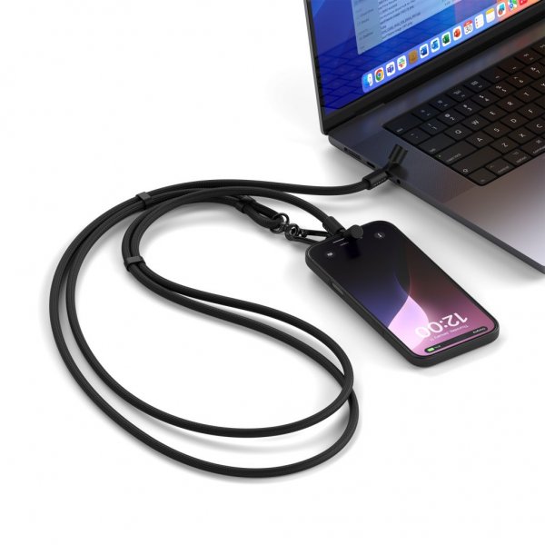Satechi OntheGo Lanyardkabel USB-C 1.5m Svart