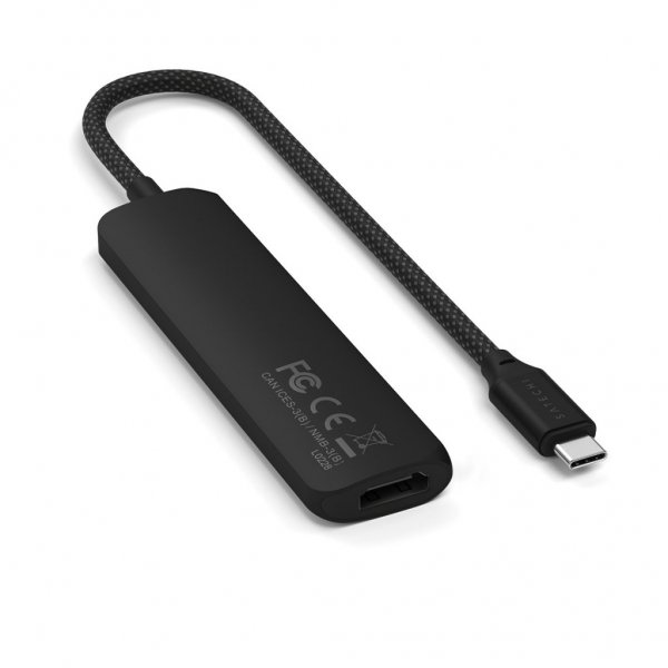 Satechi 4-i-1 USB-C Slim Multiport Adapter 4K Svart