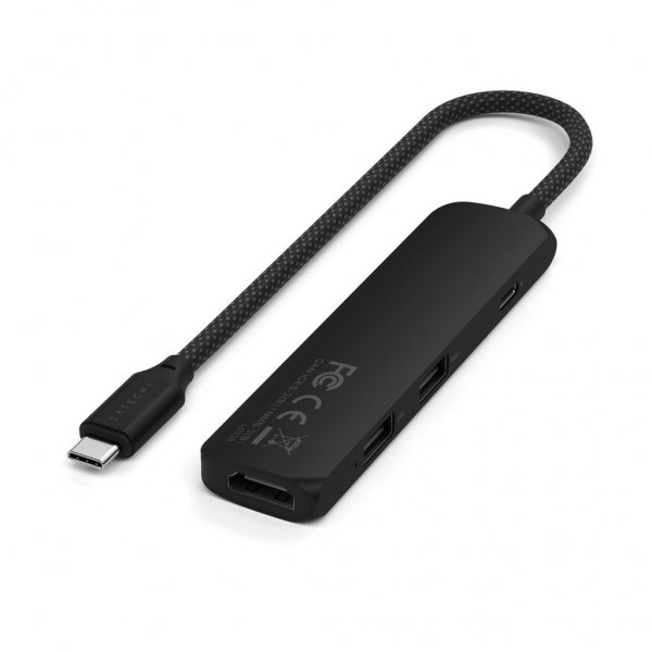 Satechi 4-i-1 USB-C Slim Multiport Adapter 4K Svart