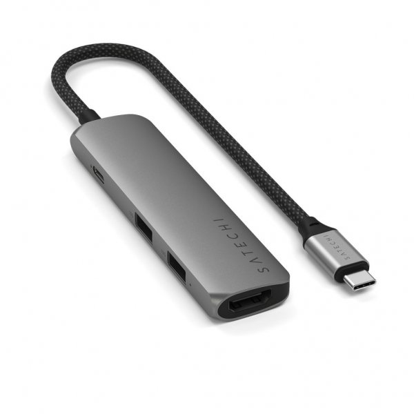 Satechi 4-i-1 USB-C Slim Multiport Adapter 4K Space Gray