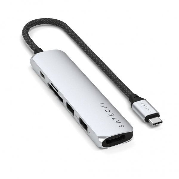 Satechi 6-i-1 USB-C Slim Multiport Adapter Silver