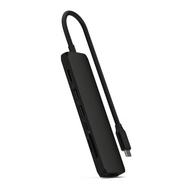 Satechi 7-i-1 USB-C Slim Multiport Adapter med Ethernet Svart
