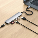 Satechi 7-i-1 USB-C Slim Multiport Adapter med Ethernet Silver