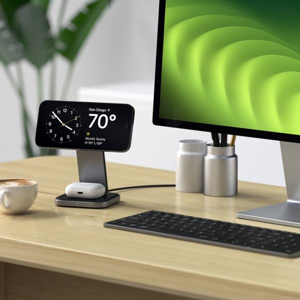 Satechi Trådlös Laddare 2-in-1 Foldable Qi2 Wireless Charging Stand MagSafe
