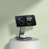 Satechi Trådlös Laddare 2-in-1 Foldable Qi2 Wireless Charging Stand MagSafe
