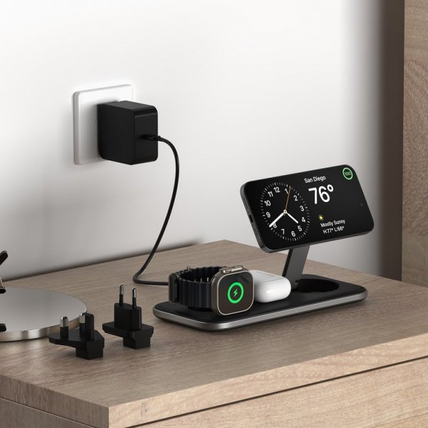 Satechi Trådlös Laddare Qi2 Trio Wireless Charging Pad MagSafe