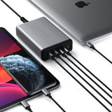 Satechi 108W PD reseladdare med dubbla USB-C och USB-A uttag Grå