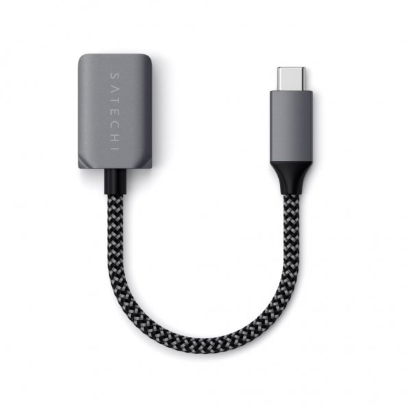 Satechi USB-C till USB-A 3.0 adapterkabel Grå