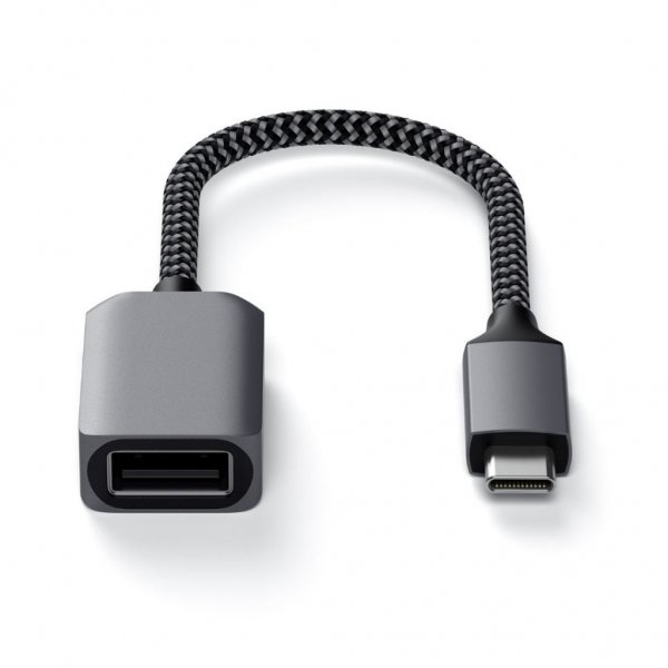 Satechi USB-C till USB-A 3.0 adapterkabel Grå