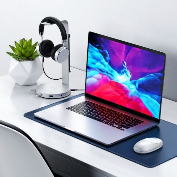 Satechi Aluminiumstativ för hörlurar med inbyggd USB-hub Silver