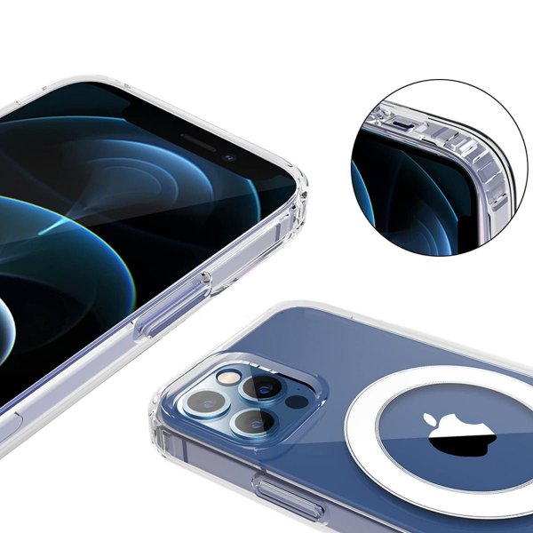 iPhone 13 Pro Max Skal TPU MagSafe Stöttåligt Transparent