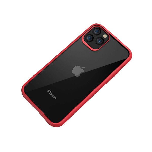 iPhone 11 Pro Max Skal Stöttålig TPU Röd Transparent