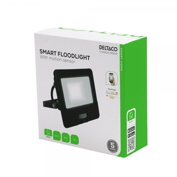 Deltaco Smart Home Strålkastare med Rörelsesensor 20W