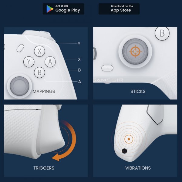 GameSir T4 Cyclone Trådlös Spelkontroll Multiplatform Vit