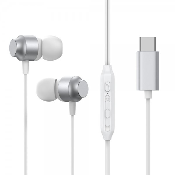 Joyroom Trådade Hörlurar EC06 USB-C Silver