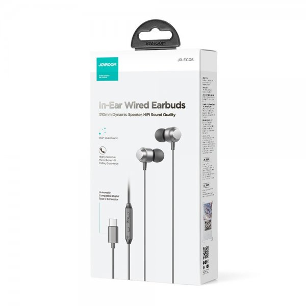 Joyroom Trådade Hörlurar EC06 USB-C Svart