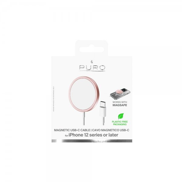 Puro Trådlös Laddare Magnetic USB-C Charging Cable MagSafe Rosa