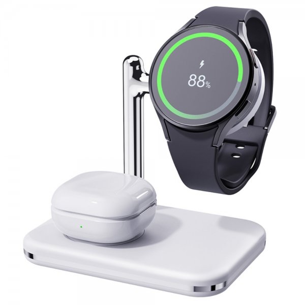 Trådlös Laddare V8S 2-i-1 Samsung Galaxy Watch/Buds Vit