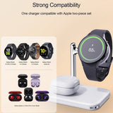 Trådlös Laddare V8S 2-i-1 Samsung Galaxy Watch/Buds Vit