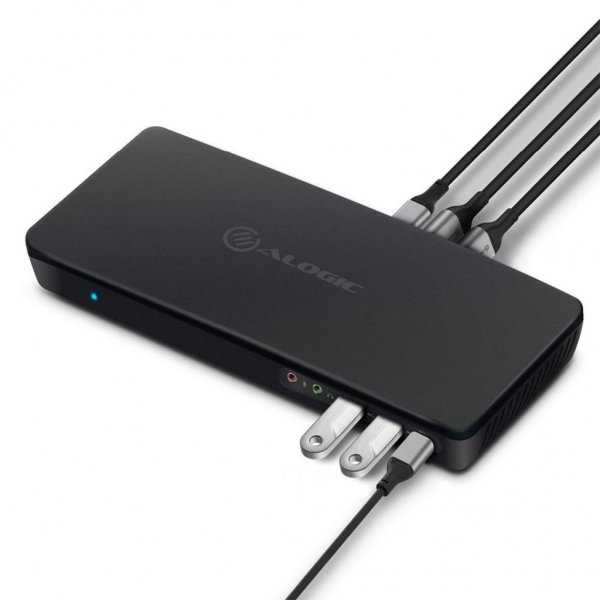 ALOGIC USB-C och USB 3.0 Trippel Display Dockningsstation 4K & strömförsörjning 80W