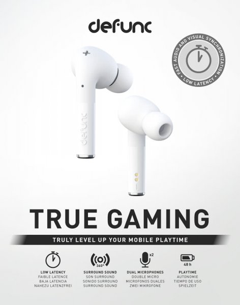 Defunc True Gaming Trådlösa Hörlurar Vit