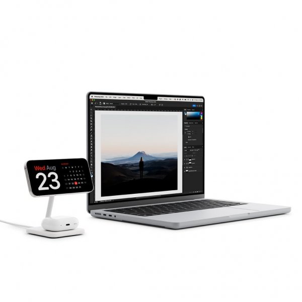 Twelve South Trådlös Laddare HiRise 2 Deluxe Qi2 MagSafe Vit