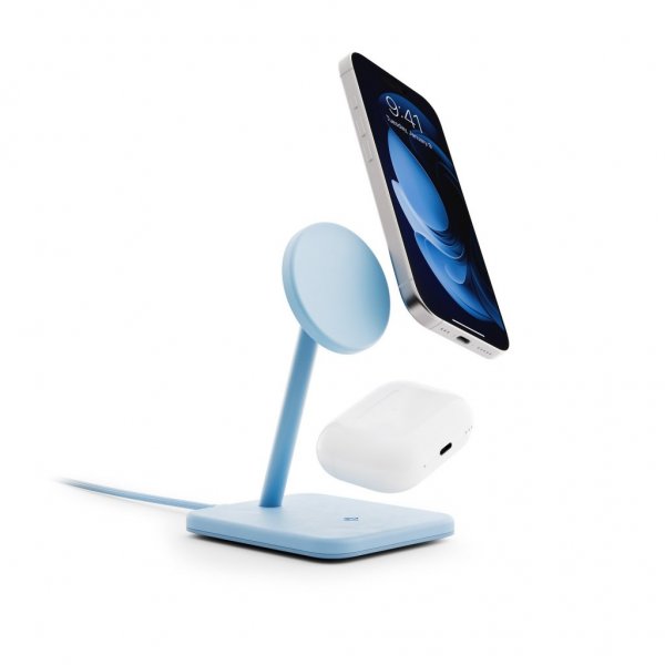 Twelve South HiRise 2 Deluxe 2-i-1 MagSafe-laddare Glacier Blue
