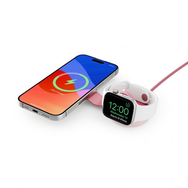 Twelve South Trådlös Laddare ButterFly SE 2-in-1 Qi2 MagSafe Rosa
