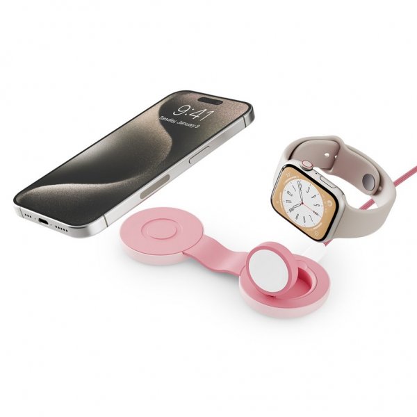 Twelve South Trådlös Laddare ButterFly SE 2-in-1 Qi2 MagSafe Rosa